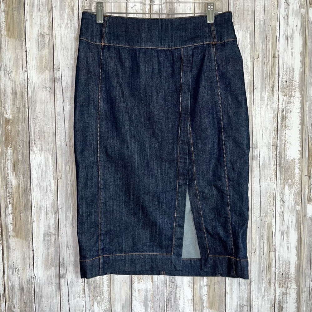 White House Black Market Dark Wash Denim Pencil Skirt